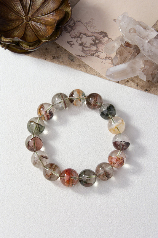 For Wealth and Healing--Multi-Color Phantom Quartz Bracele