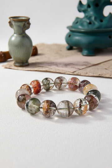 For Wealth and Healing--Multi-Color Phantom Quartz Bracele